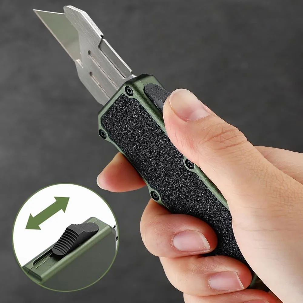 𝗖𝗮𝗿𝗲𝘀𝘀𝗼𝗹𝗼𝘃𝗲 𝗔𝘃𝗶𝗮𝘁𝗶𝗼𝗻 𝗔𝗹𝘂𝗺𝗶𝗻𝘂𝗺 utility knife, EDC Auto Box Cutters Retractable Heavy Duty Cardboard Cutter, Replaceable Blade Pocket Knife With Clip, With 5pcs Spare Blades