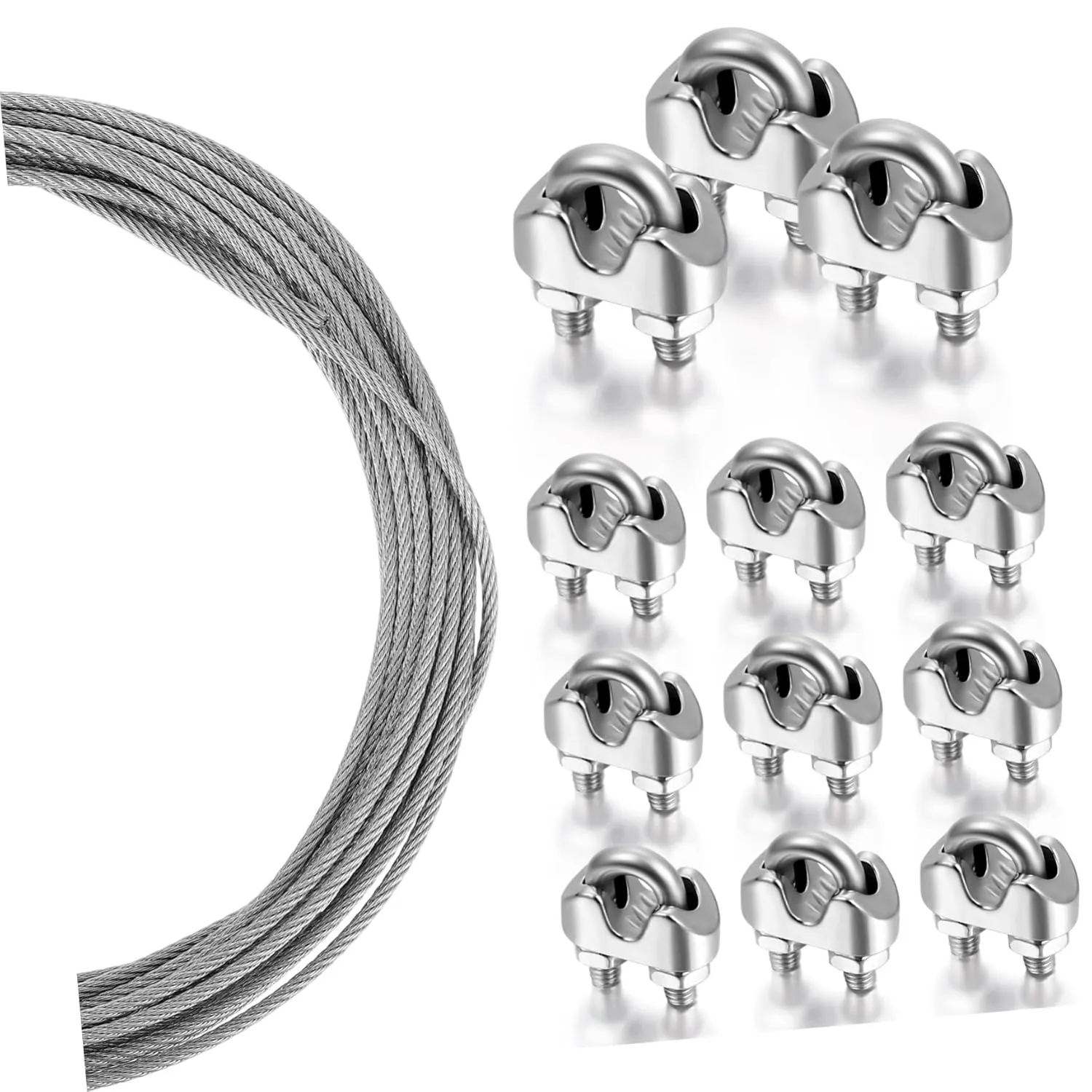 1 Set M3u Type Chuck Wire Clips for Cables Machine Bolt Wire Rope Cable Clip Super Clamp Raceway Organizer Duct Heavy Picture Hanging Kit Clamp Equipment M3u Chuck: Stainless Steel