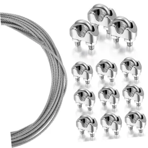 1 Set M3u Type Chuck Wire Clips for Cables Machine Bolt Wire Rope Cable Clip Super Clamp Raceway Organizer Duct Heavy Picture Hanging Kit Clamp Equipment M3u Chuck: Stainless Steel