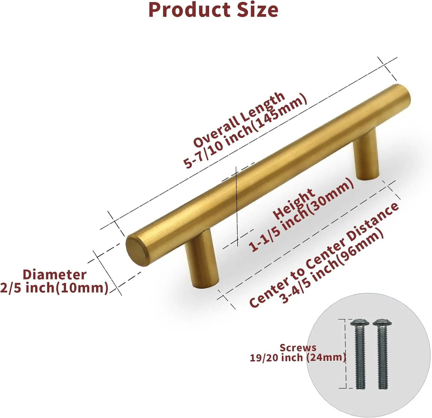 10 Pack 3.8 Inch Hole Center Cabinet Pulls Handles, Gold Kitchen Cabinet Pulls Stainless Steel Cabinet Hardware Handles for Kitchen, Cabinet Bathroom Drawer Pulls for Cabinets Closet Handles