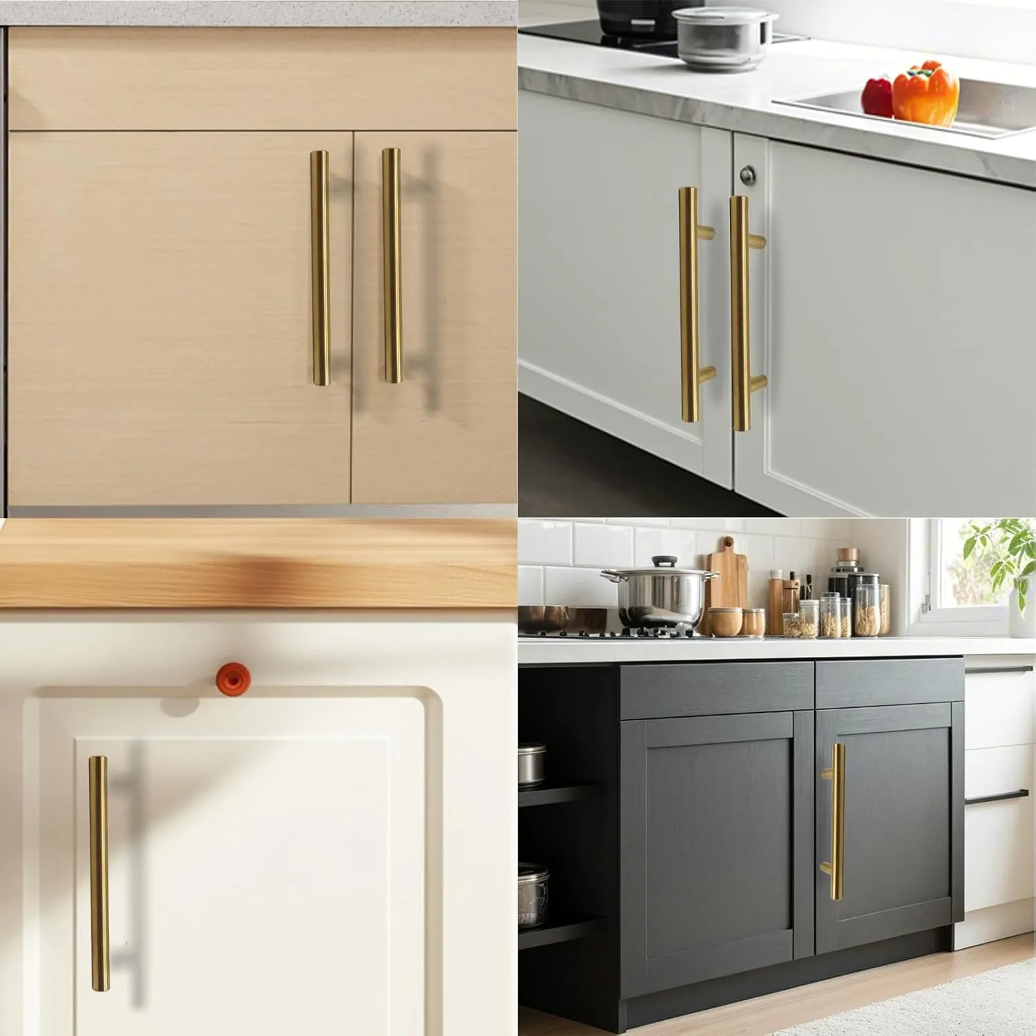 10 Pack 3.8 Inch Hole Center Cabinet Pulls Handles, Gold Kitchen Cabinet Pulls Stainless Steel Cabinet Hardware Handles for Kitchen, Cabinet Bathroom Drawer Pulls for Cabinets Closet Handles