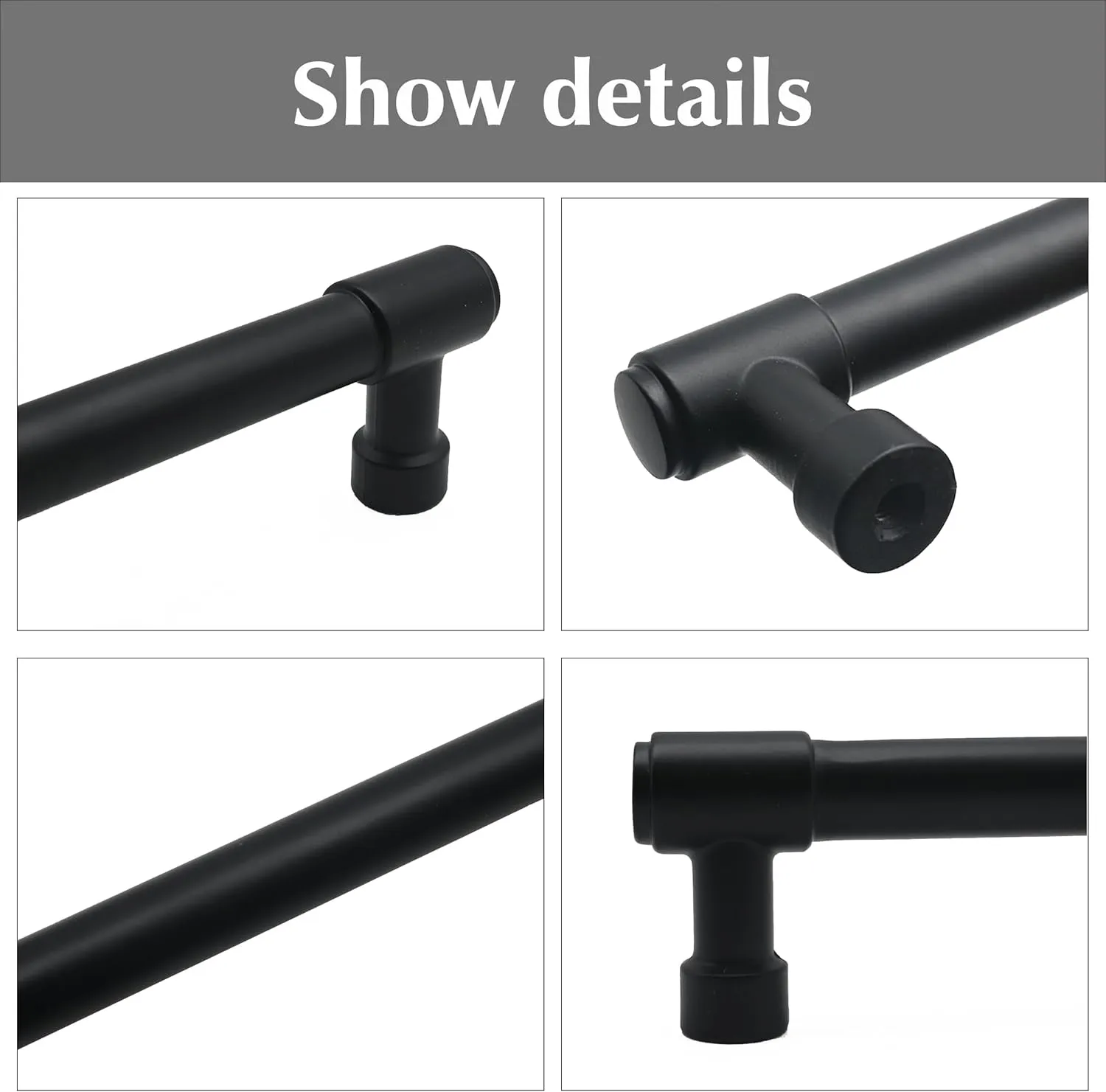 10 Pack 5 Inch Black Kitchen Cabinet Handles and Pulls - Matte Black Drawer Handles for Cabinets
