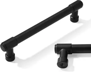 10 Pack 5 Inch Black Kitchen Cabinet Handles and Pulls - Matte Black Drawer Handles for Cabinets