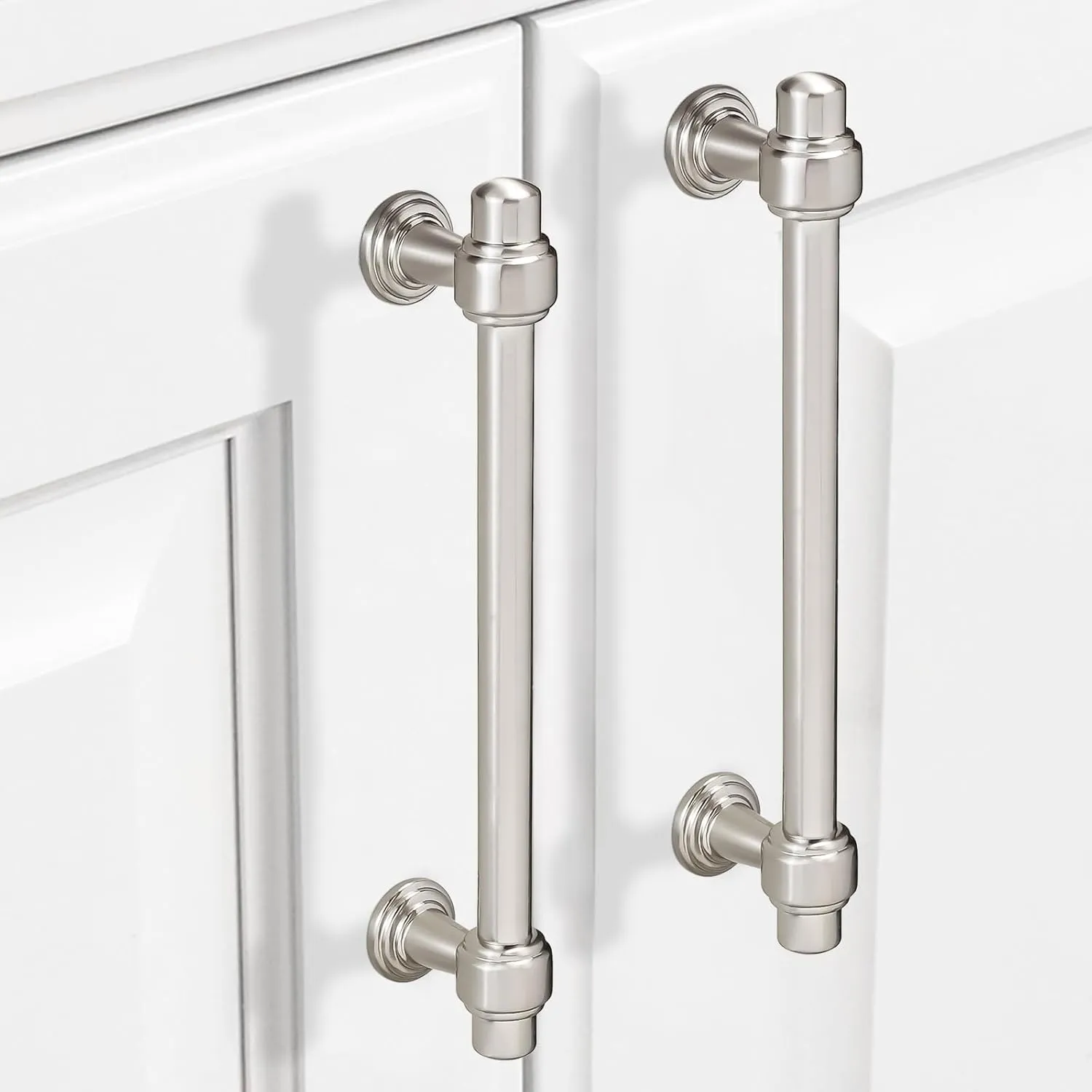 10 Pack 5 inch Brushed Satin Nickel Kitchen Cabinet Handles Cabinet Pulls Sliver Drawer Pulls Kitchen Cabinet Hardware Dresser Handles