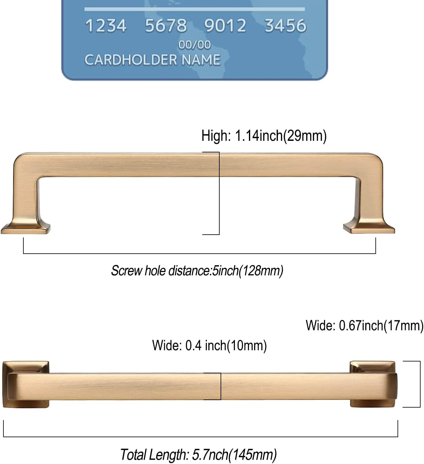 10 Pack 5 Inch Cabinet Handles - Champagne Bronze Cabinet Pulls for Kitchen and Dresser Drawers