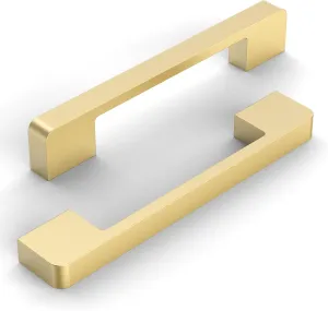 10 Pack 5 Inch(128mm) Kitchen Cabinet Handles Brushed Gold Cabinet Pulls Kitchen Cabinet Hardware Drawer Pulls for Cupboard Wardrobe