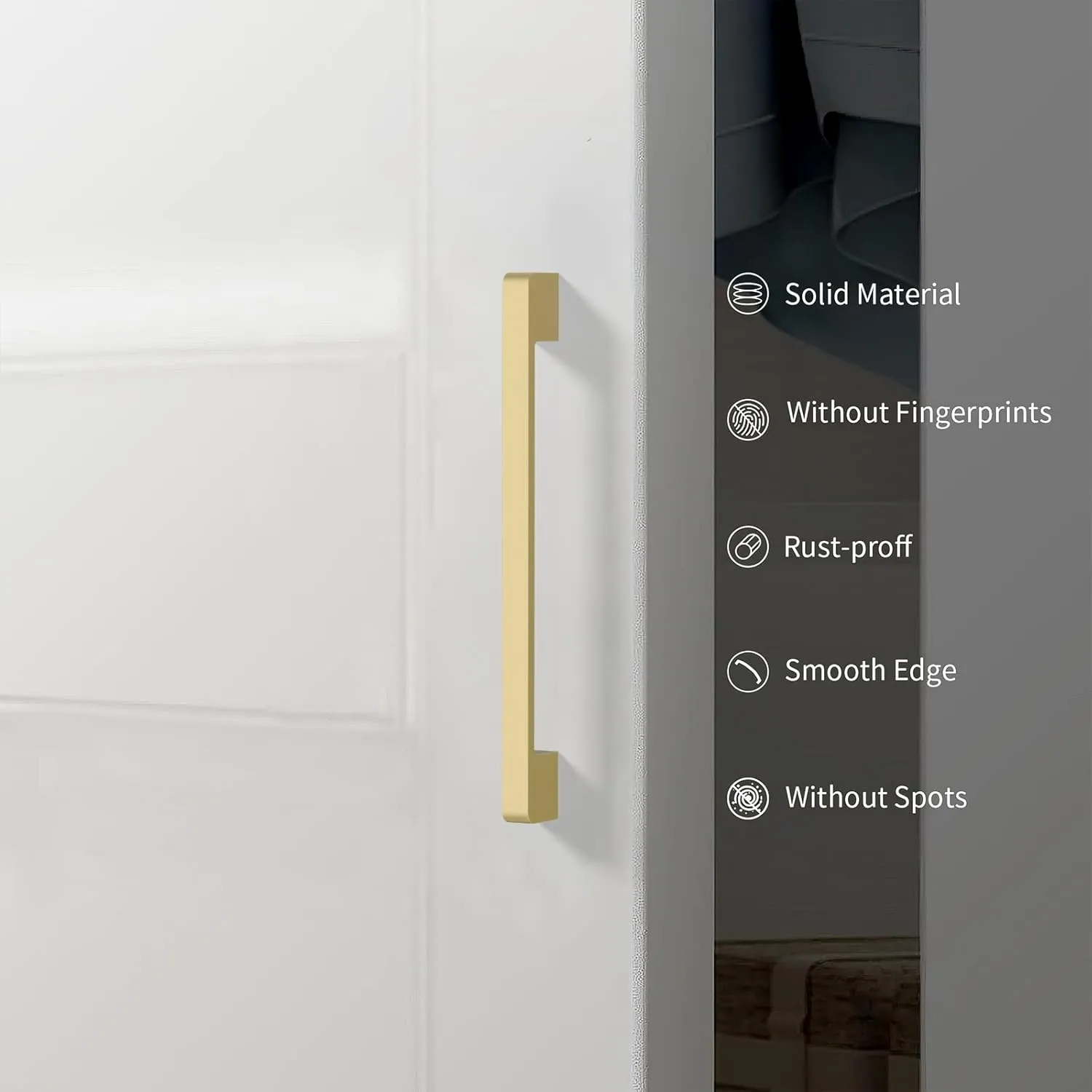 10 Pack 5 Inch(128mm) Kitchen Cabinet Handles Brushed Gold Cabinet Pulls Kitchen Cabinet Hardware Drawer Pulls for Cupboard Wardrobe