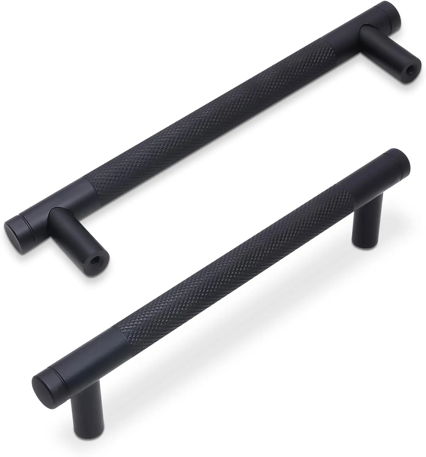 10 Pack 5Inch Matte Black Kitchen Cabinet Handles Knurled Cabinet Pulls Black Drawer Pulls Kitchen Hardware