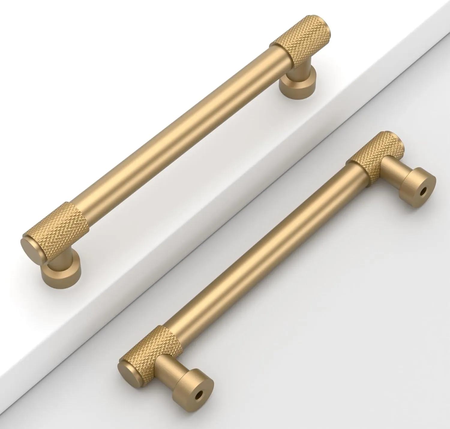 10 Pack 5"(128mm) Champagne Bronze Cabinet Pulls Knurled Kitchen Cabinet Handles Champagne Gold Drawer Pulls Cupboard Hardware for Cabinets CK0028