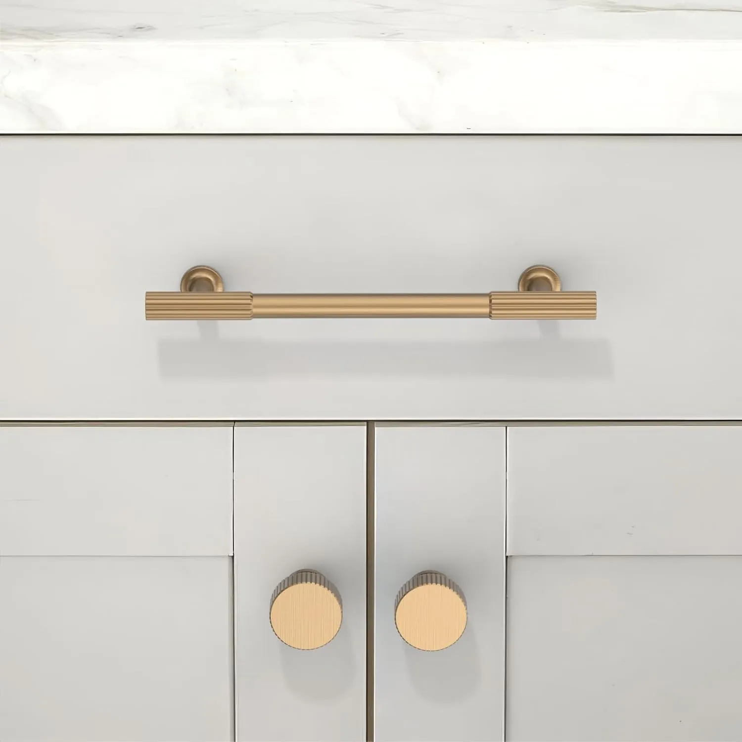 10 Pack Champagne Bronze Cabinet Pulls 5 Inch(128mm) Kitchen Cabinet Handles Solid Zinc Alloy Cabinet Hardware Drawer Pulls