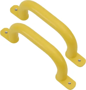 10'' Yellow Playground Accessories Metal Handles Set of 2 - Outdoor Playset Attachment Grab Handles, Kids Grab Bar for Playhouse,Treehouse, Jungle Gym, Climbing Frame