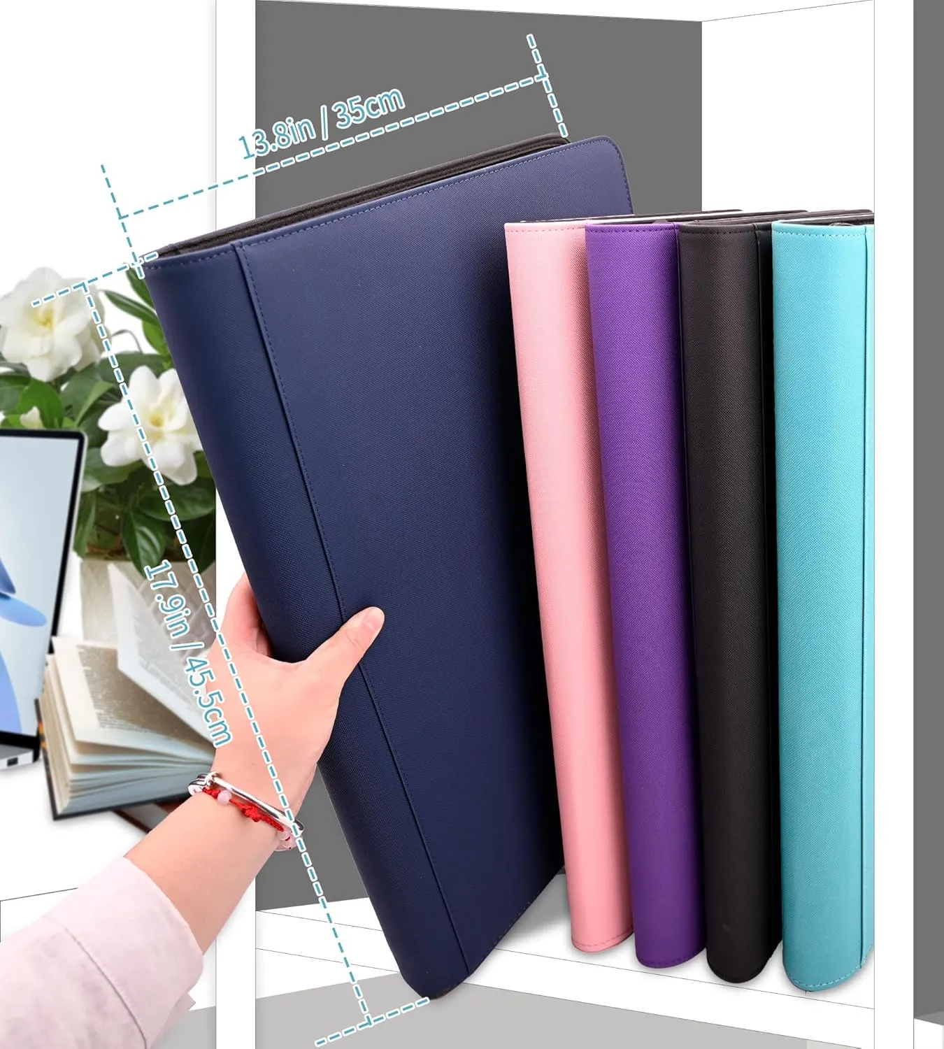1000  Pockets Trading Card Binder, 16 Pocket Side Loading Card Holder Album for Sports, Game Business Cards (Teal)