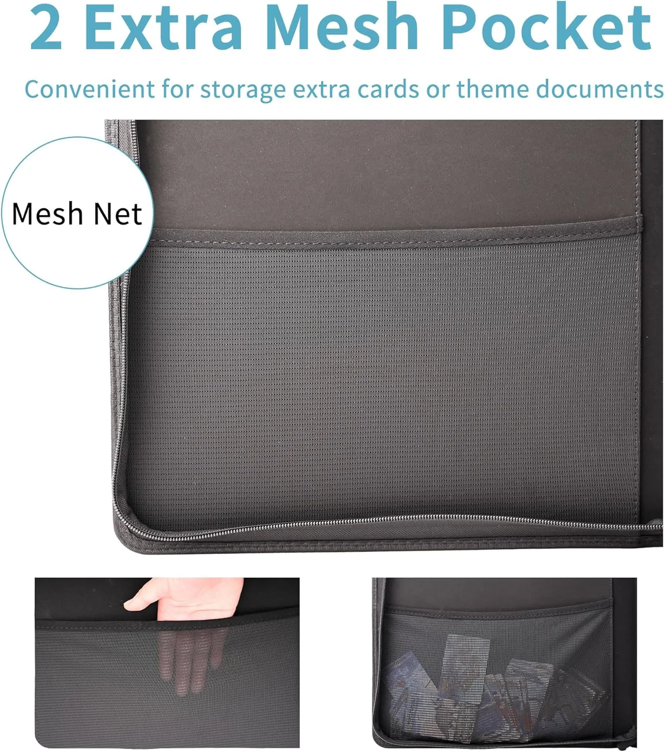 1000  Pockets Trading Card Binder, 16 Pocket Side Loading Card Holder Album for Sports, Game Business Cards (Teal)