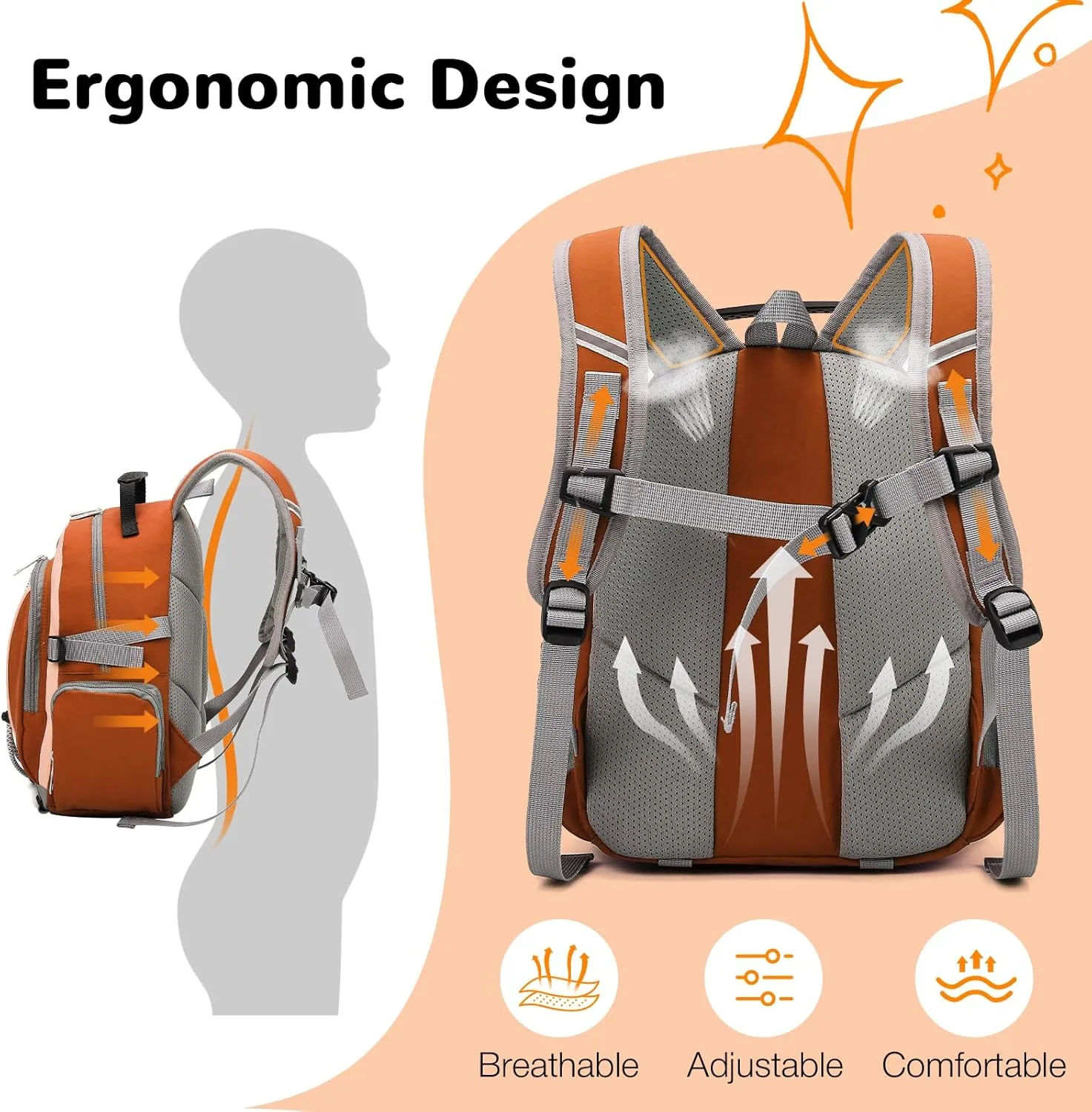 10L Waterproof Lightweight Small Hiking Daypack Backpack for Boys Girls Men Women, Mini School Backpack for Kids, Orange