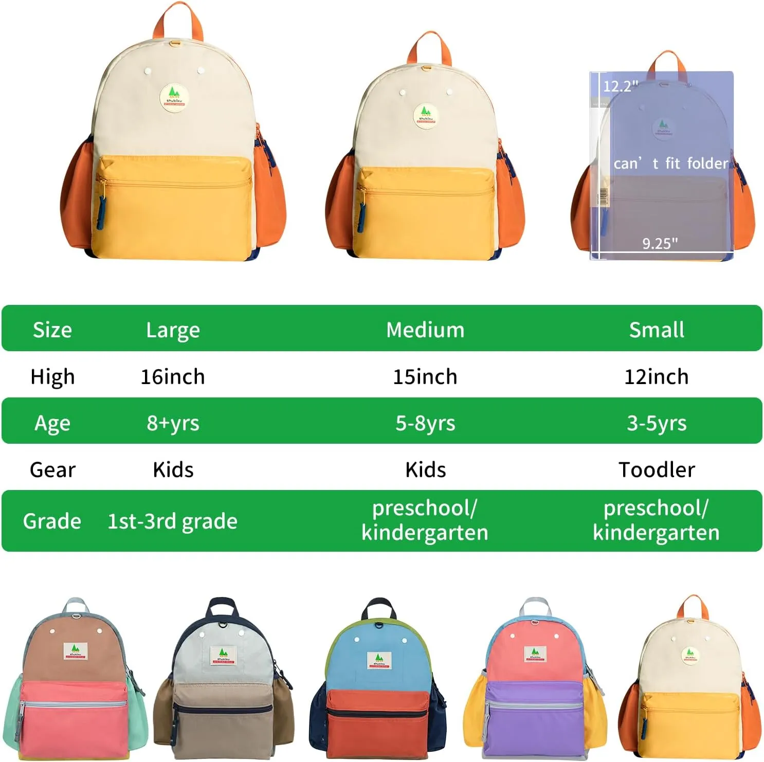 12 Inch Toddler Backpack for School Toddler School Mini Backpack for Travel, Small Kids Child Backpacks, Preschool Kindergarten Elementary Toddler bag, for Boys Girls 3-5, Small
