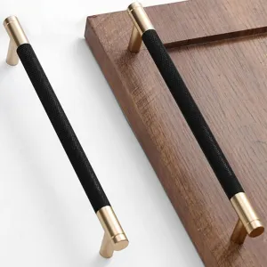12 Pack 7 1/2 Inch 192 mm Gold and Black Cabinet Handles Cabinet Pulls Aluminum Handles Knurled Drawer Pulls Oxidation Finish with Diamond Pattern 8.6" Length (7.5" Hole Center)