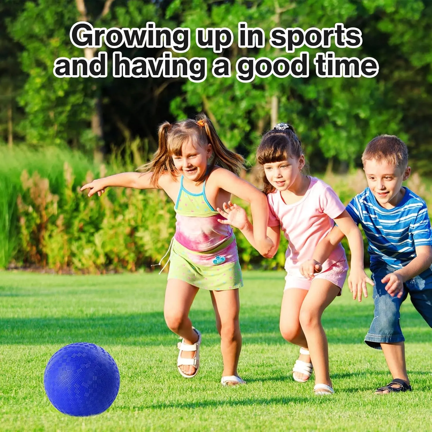 12 Pcs Dodgeballs 5 Inch Kickball Playground Ball Blue Inflatable Rubber Handball Bouncy Dodge Ball with 1 Hand Pump for Outdoors Ball Games Gym Camps Picnic (Needle is at The Top of The Pump)