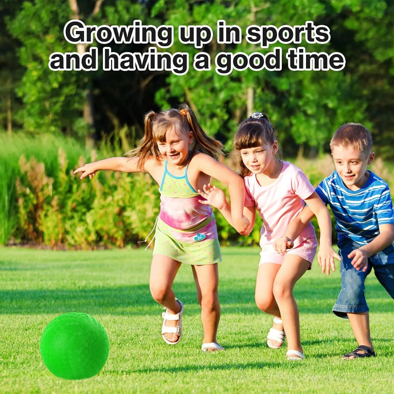 12 Pcs Dodgeballs 5 Inch Playground Ball Kickball Green Inflatable Rubber Handball Bouncy Dodge Ball with 1 Hand Pump for Outdoors Ball Games Gym Camps Picnic (Needle is at The Top of the Pump)
