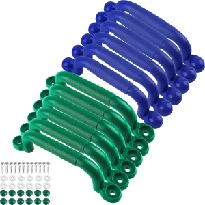 12 Pcs Playground Safety Handles Plastic Grab Handle Playhouse Safety Hand Grips Playset Equipment for Kids Treehouse Playground, 2 Colors