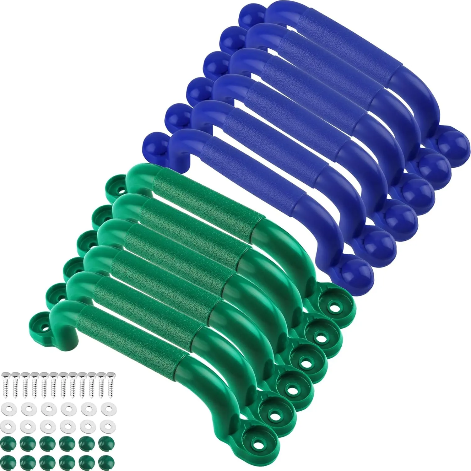 12 Pcs Playground Safety Handles Plastic Grab Handle Playhouse Safety Hand Grips Playset Equipment for Kids Treehouse Playground, 2 Colors