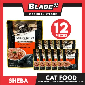 12pcs Sheba Tuna and Salmon Flavor 70g Fine Food for Cats