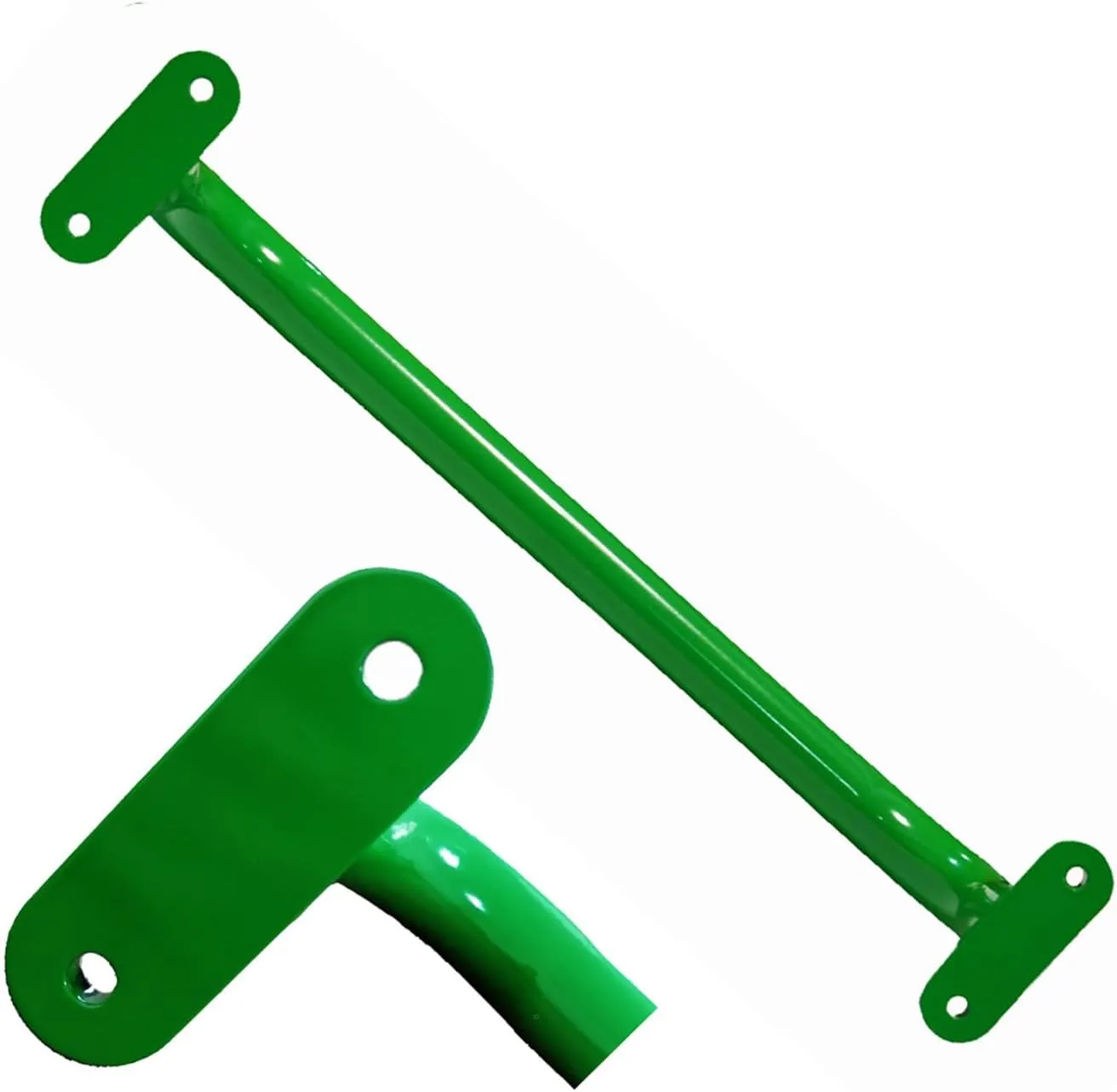 13'' Playground Safety Handle Metal Green 2 Pack, Outdoor Kids Playset Handles, Swing Set Grab Handles, Kids Grab Hand Bar for Jungle Gym, Climbing Frame, Playhouse, Treehouse