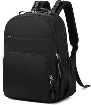 14 Pockets Diaper Bag Backpack, Lightweight Water-Resistant, Anti-Theft Pocket and Stroller Clips, Black