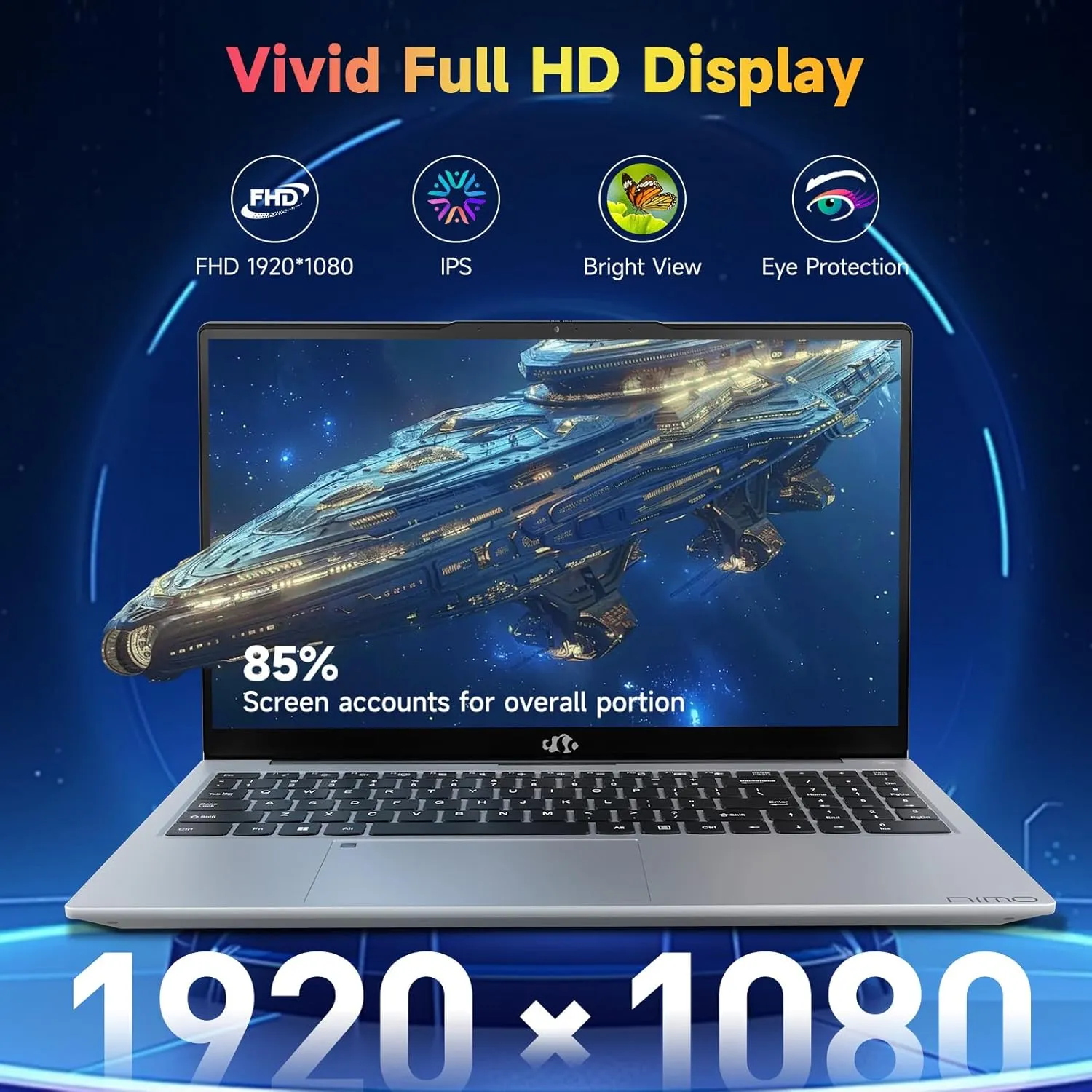 15.6-FHD-Laptop Student-Laptop, 16GB RAM 1TB SSD, Intel Pentium Quad-Core N100 Processor (Up to 3.4GHz) Backlit Keyboard Fingerprint WiFi 6 BT5.2 Business-Laptop, 2 Years Warranty Windows 11 Laptop