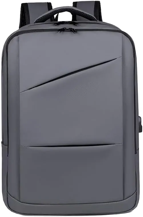 15.6 Inch Laptop Backpack, Business Backpack with USB Charging Port, 35L, Outdoor, Travel, Backpack for Men and Women (Grey)