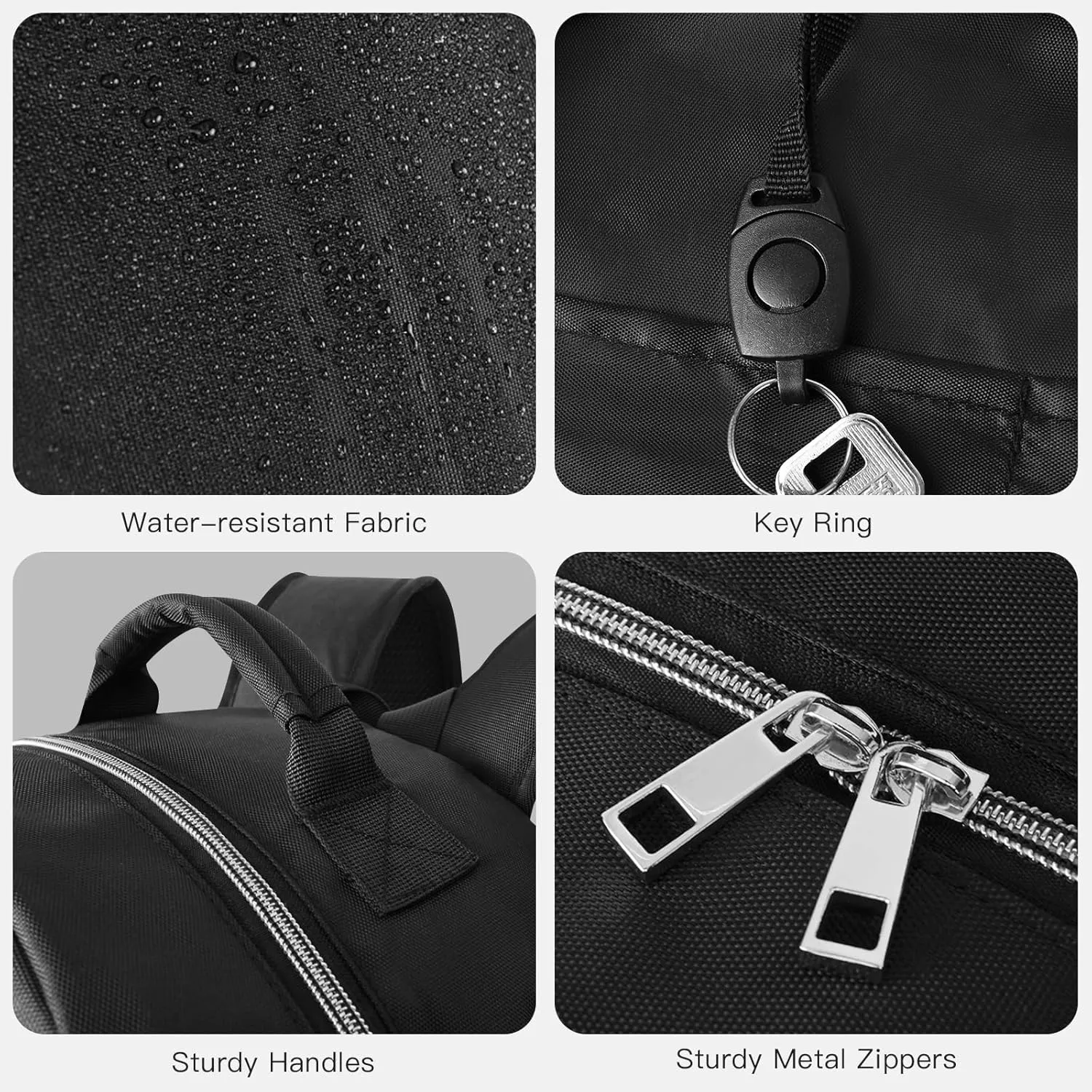 15.6 Inch Laptop Backpack for Women, Work Business Travel College Bags, Water-Resistant Quilted Casual Daypack (Black-Silver)