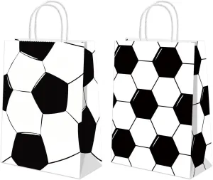 16 Pcs Soccer Gift Bags with Handles Soccer Party Decorations