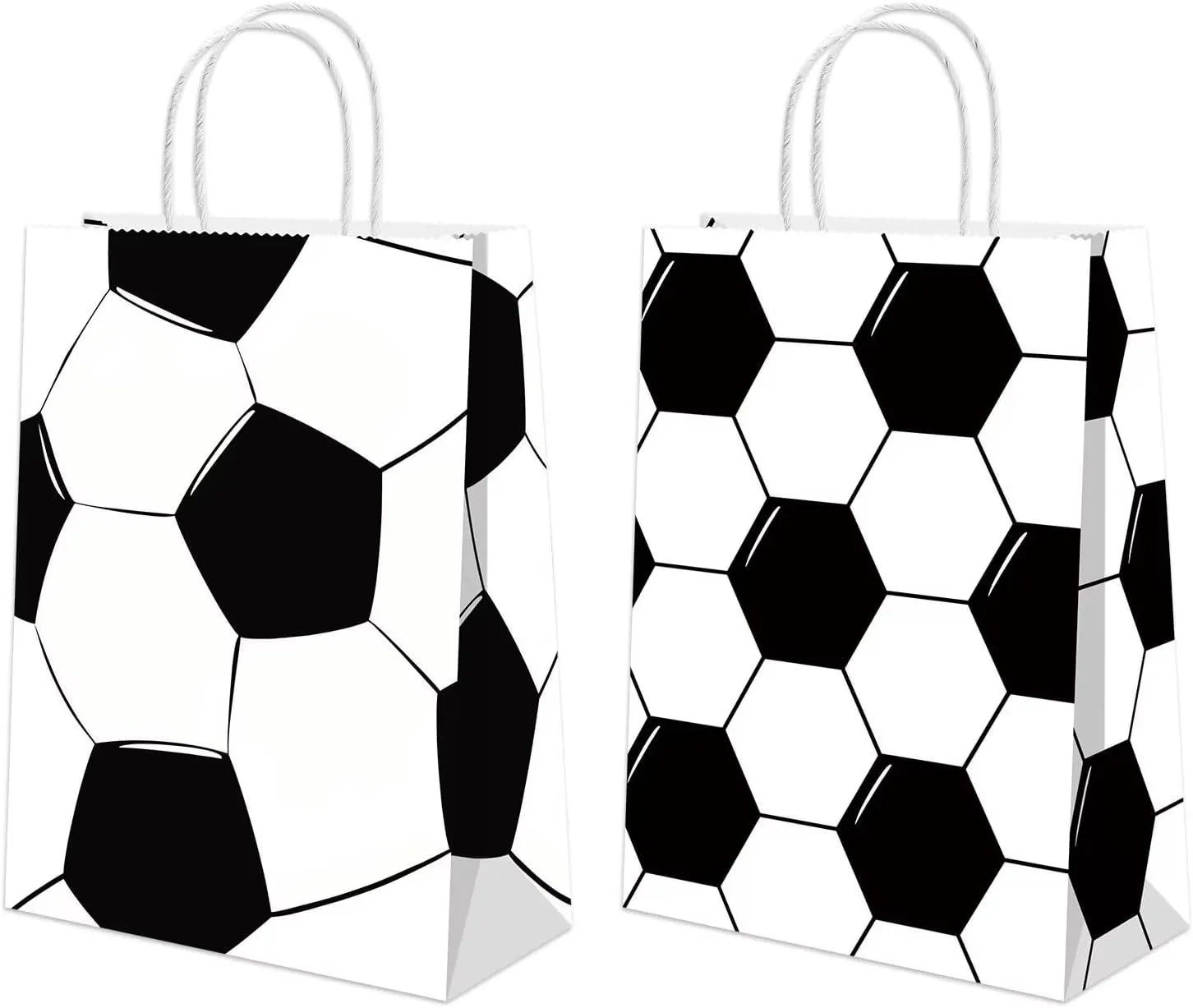 16 Pcs Soccer Gift Bags with Handles Soccer Party Decorations