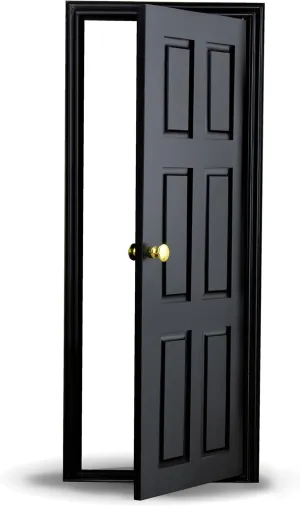 1/6 Scale Wooden Dollhouse 6 Panel Door – 6-Panel Design with Handles – Classic Design – Easy Installation– Multiple Colors Available (Black)
