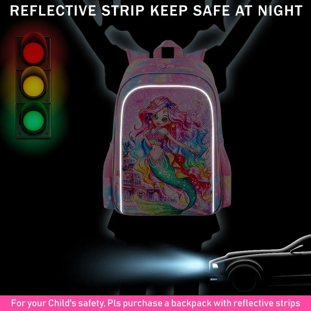16" Backpack for Girls Boys 4-8, 3Pcs Kids Bookbag Set with Lunch Box, School Bag for Preschool Kindergarten