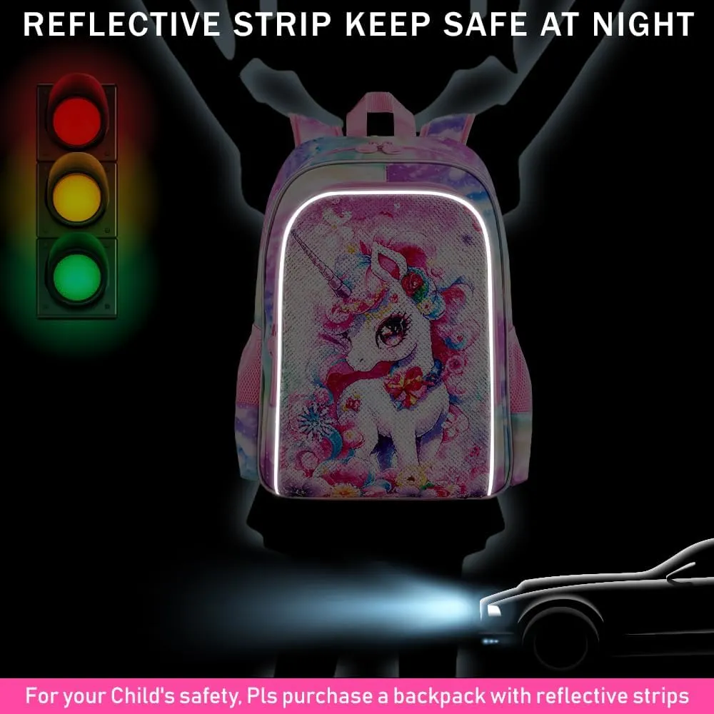 16" Backpack for Girls Boys 4-8, 3Pcs Kids Bookbag Set with Lunch Box, School Bag for Preschool Kindergarten