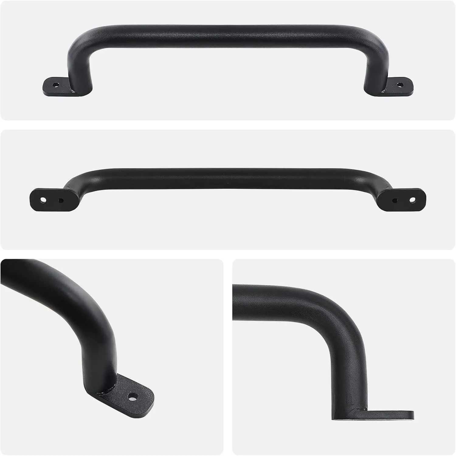 17 Inch Black Metal Playground Accessories Safety Handles Pack of 6- Playset Grab Handles, Swing Sets Hand Grips, Grab Rail Monkey Bar for Playhouse, Treehouse