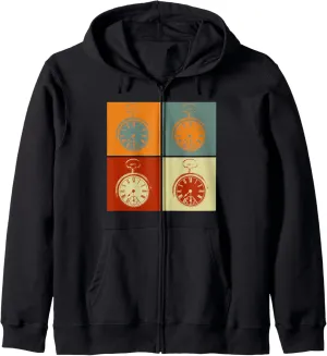 1970s Disco Party Pocket Watch Zip Hoodie