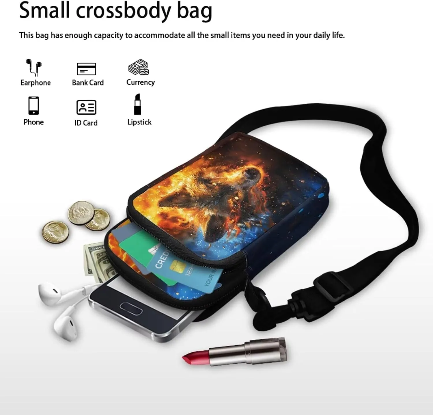 2 Layer Messenger Bag Satchel Crossbody Bag for Little Girls Boys with Front Pocket