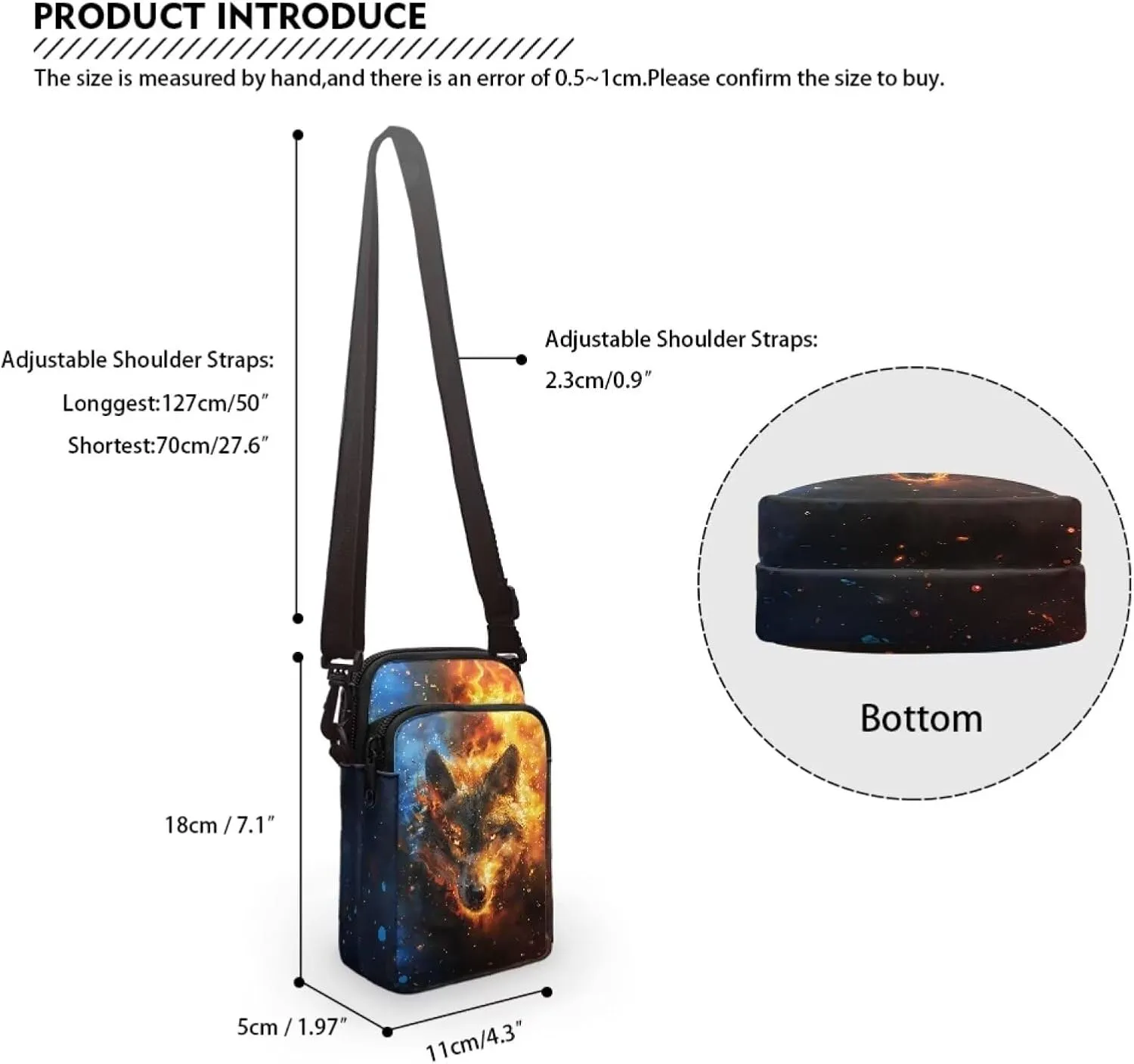2 Layer Messenger Bag Satchel Crossbody Bag for Little Girls Boys with Front Pocket