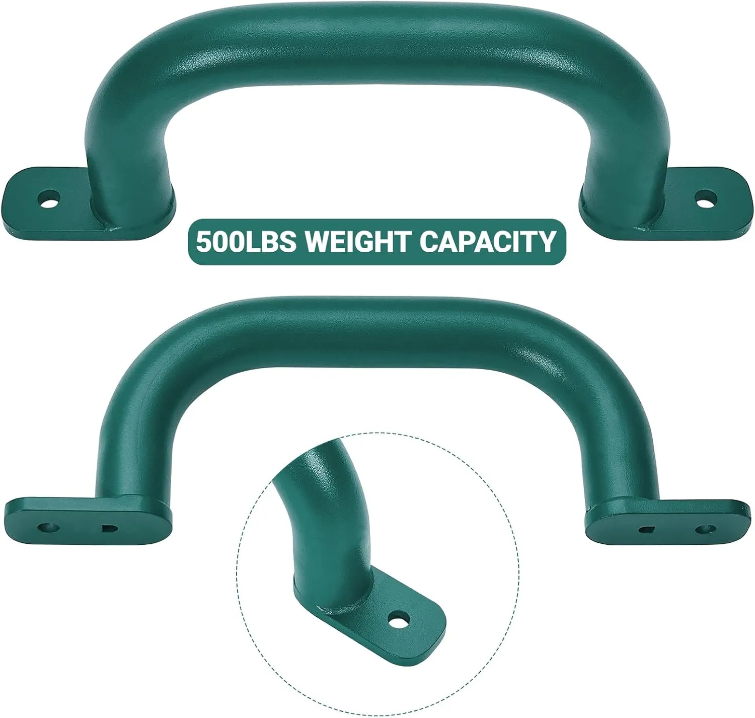 2 Pack 10'' Playground Accessories Handles Green, Outdoor Playset Grab Handles, Swing Set Hardware Kit Handles, Kids Grab Bar for Playhouse,Treehouse, Jungle Gym