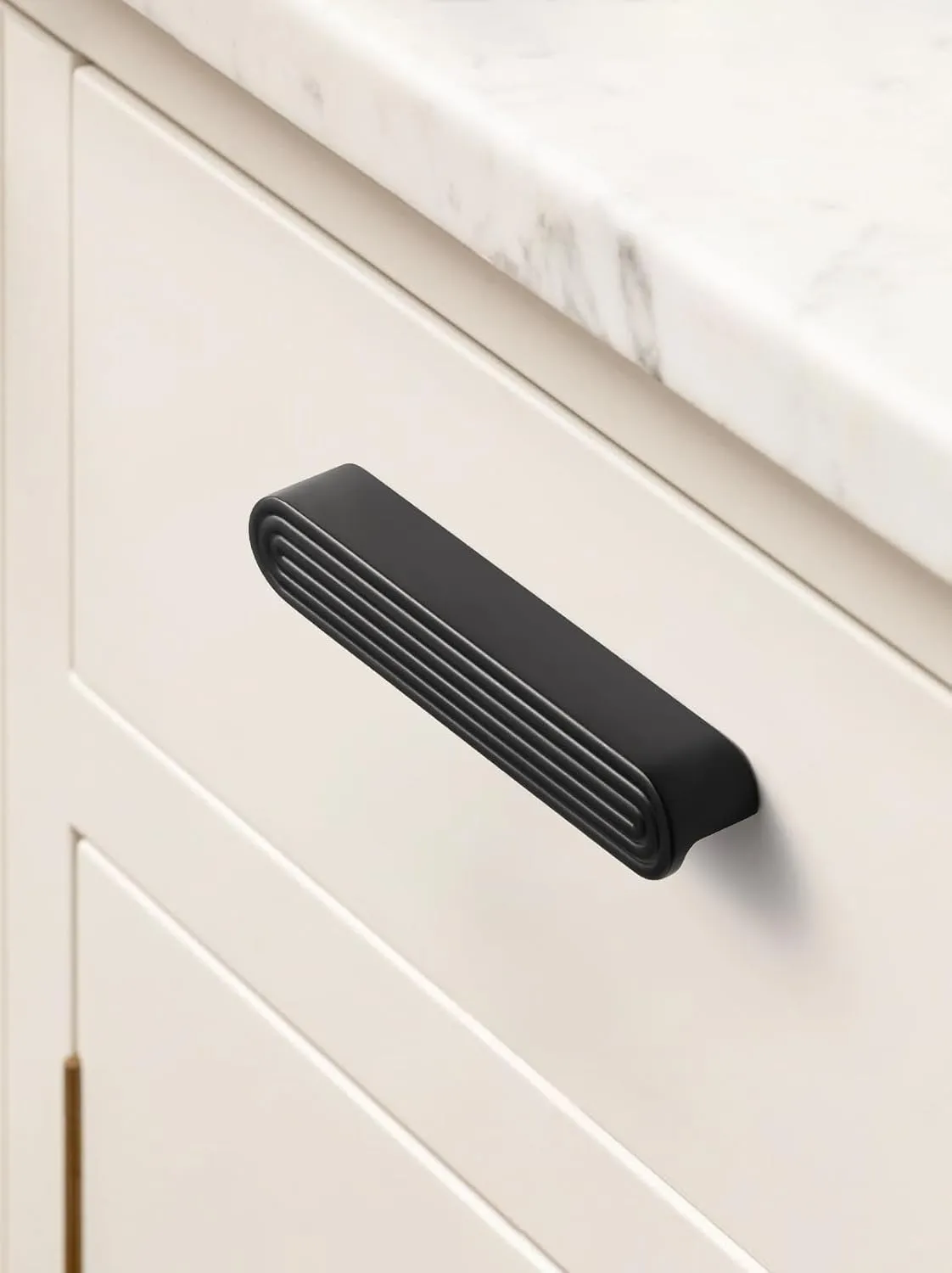 2 Pack Black Cabinet Pulls 5" Hole Center Drawer Pulls Circle Bathroom Dresser Handles Hardware Zinc Alloy