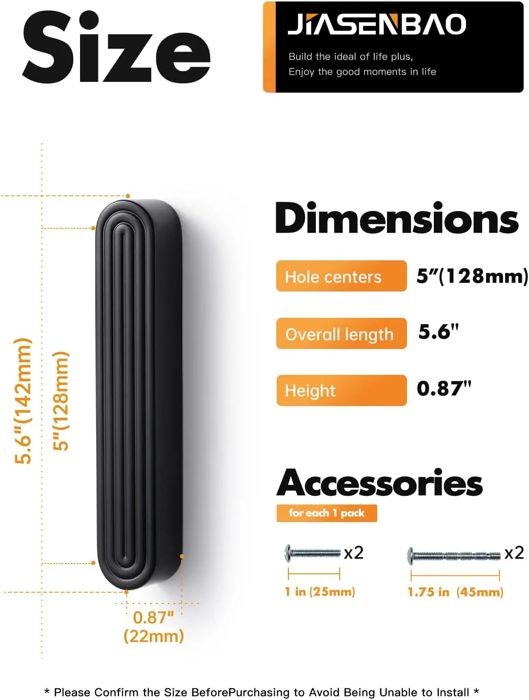 2 Pack Black Cabinet Pulls 5" Hole Center Drawer Pulls Circle Bathroom Dresser Handles Hardware Zinc Alloy