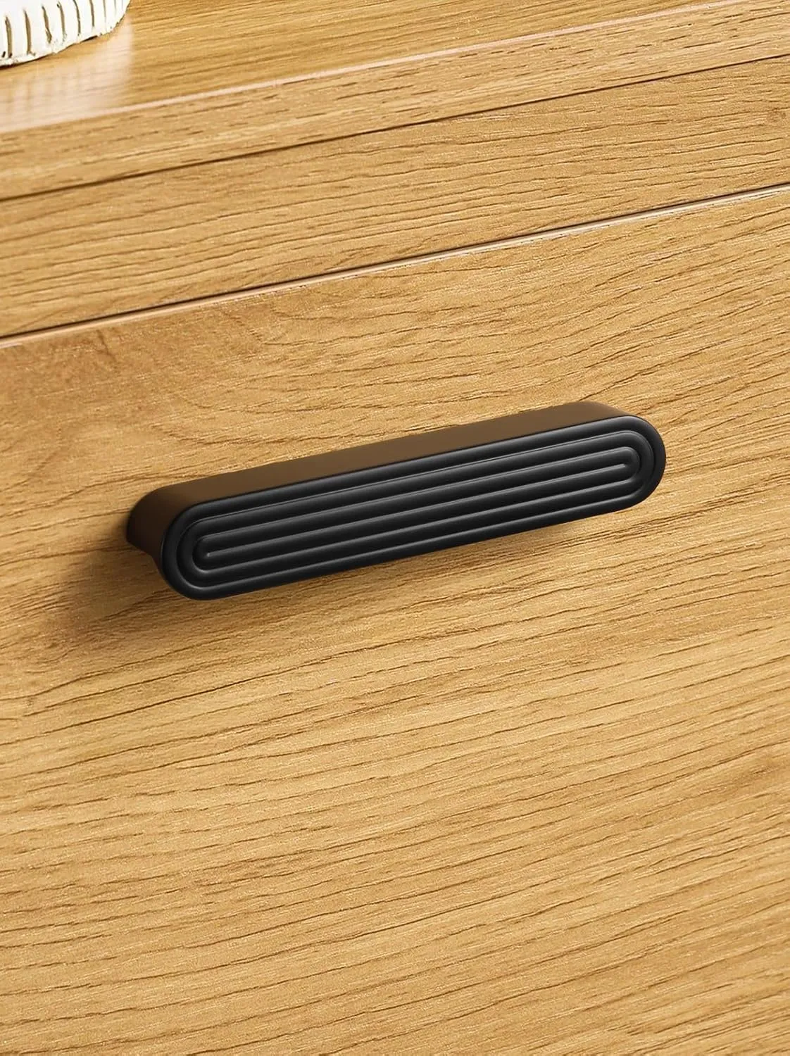 2 Pack Black Cabinet Pulls 5" Hole Center Drawer Pulls Circle Bathroom Dresser Handles Hardware Zinc Alloy