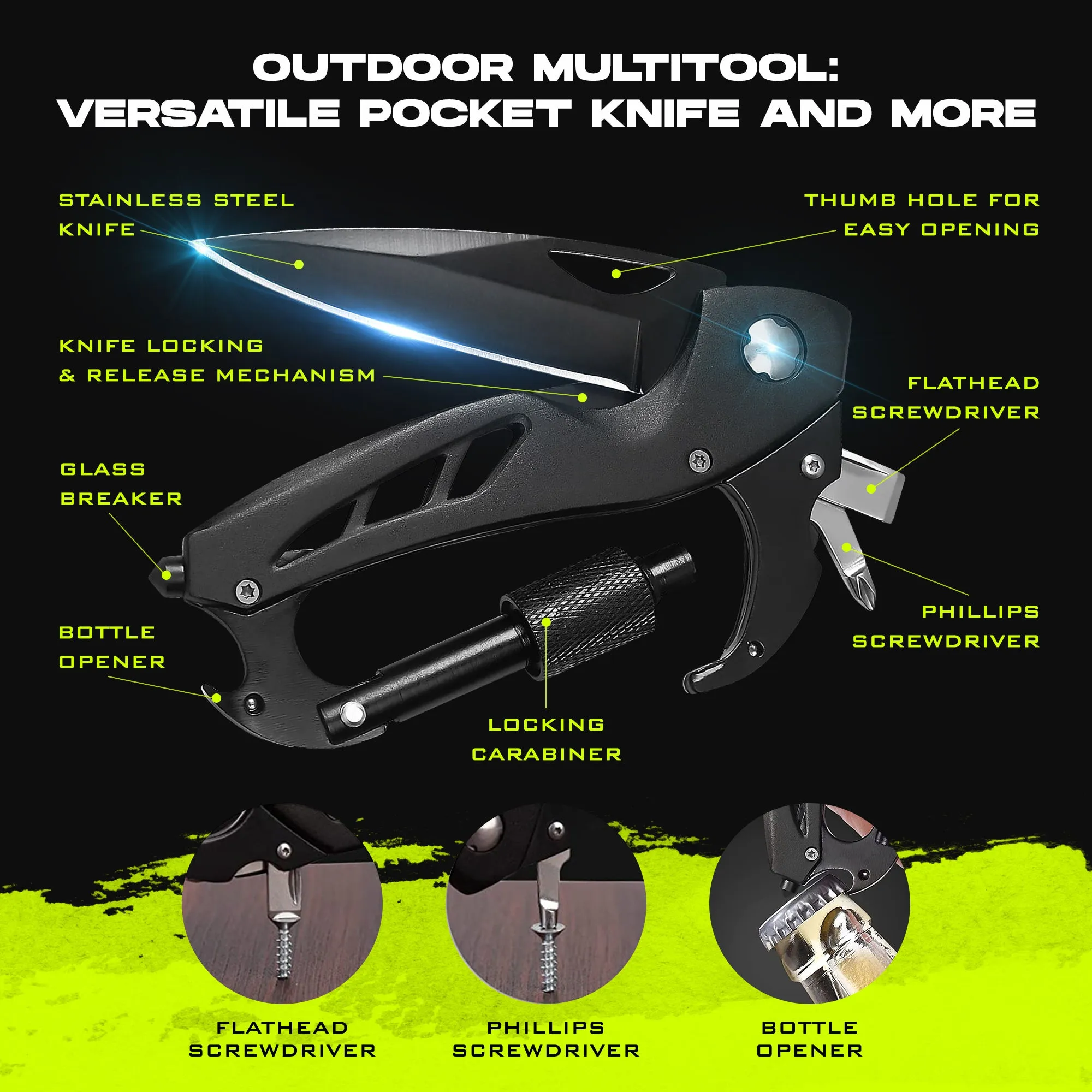 2-Pack Carabiner Knives EDC