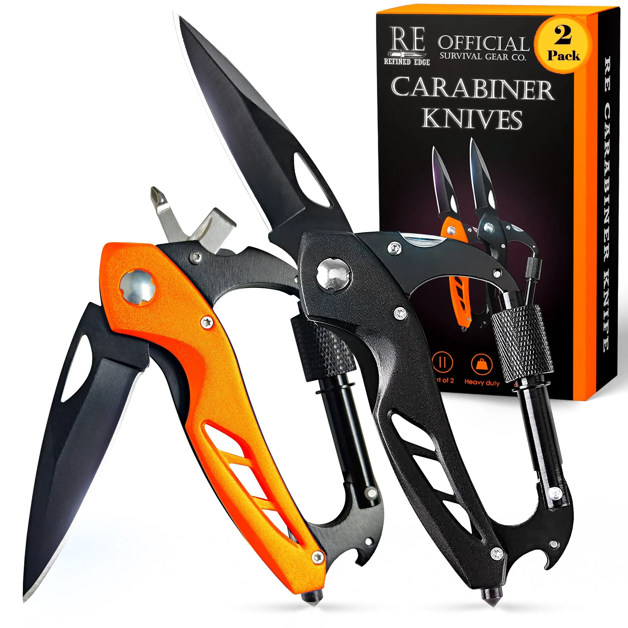 2-Pack Carabiner Knives EDC