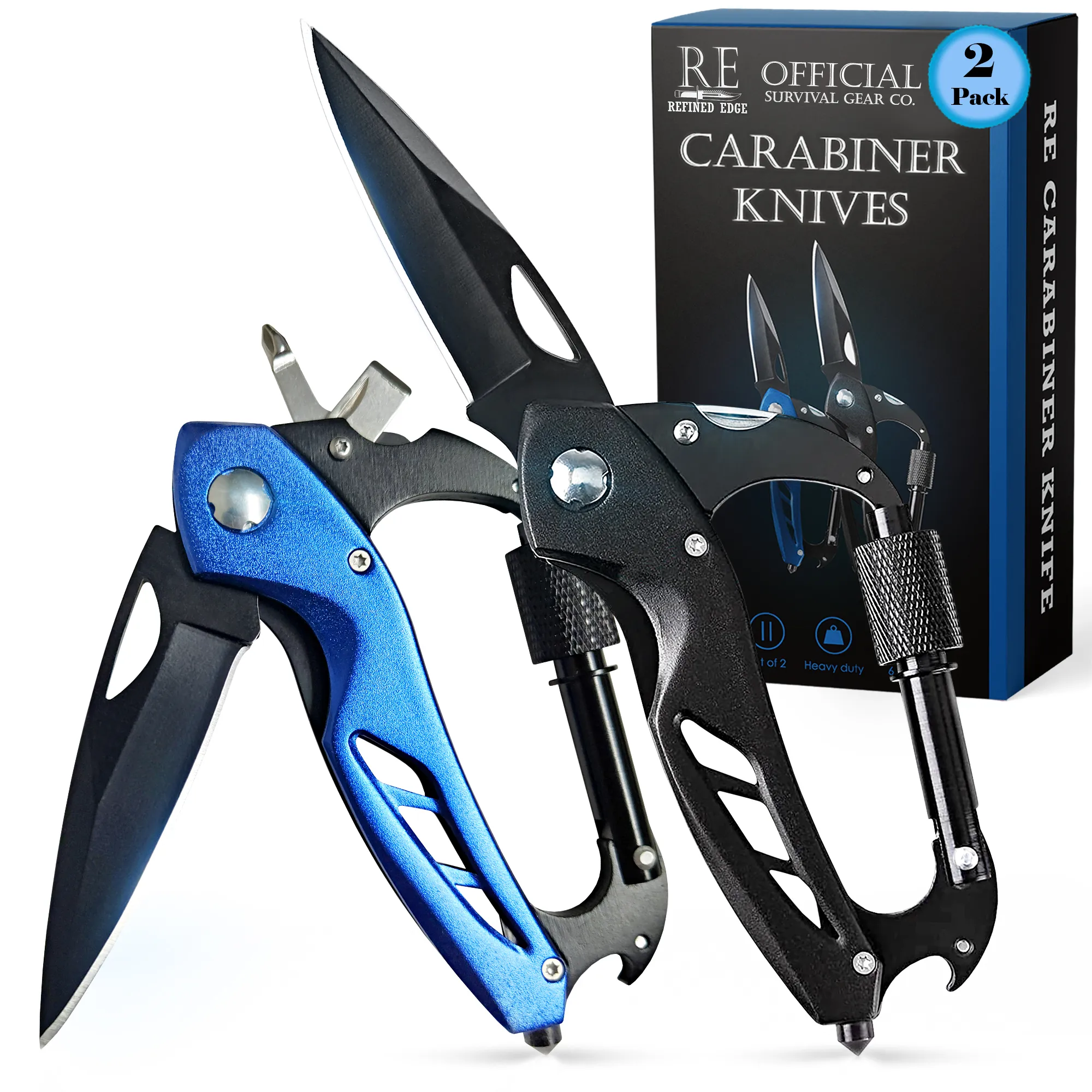 2-Pack Carabiner Knives EDC