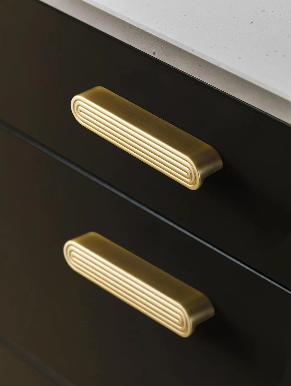 2 Pack Gold Cabinet Pulls 5" Hole Center Brushed Brass Drawer Pulls Circle Bathroom Dresser Handles Hardware Zinc Alloy