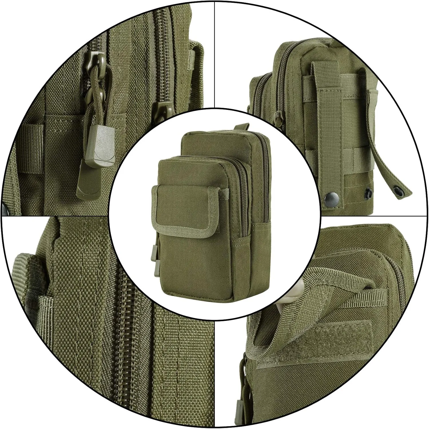 2 Pack Molle Pouches - Tactical Compact Water-Resistant EDC Pouch Bag Small Utility Pouch