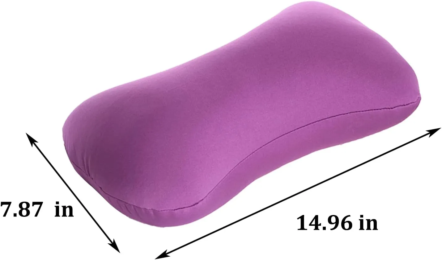 2 Pack Squishy Microbead Neck Pillow, Neck & Cervical Support Bolster Cushion Body Pillow Bone Headrest Bean Bag Pillows for Home Sofa Bed Recliner Sleeping Travel Car (Purple   Pink)