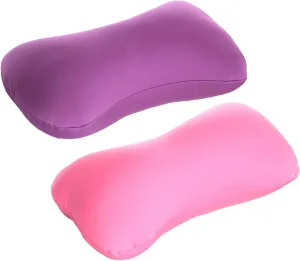 2 Pack Squishy Microbead Neck Pillow, Neck & Cervical Support Bolster Cushion Body Pillow Bone Headrest Bean Bag Pillows for Home Sofa Bed Recliner Sleeping Travel Car (Purple   Pink)